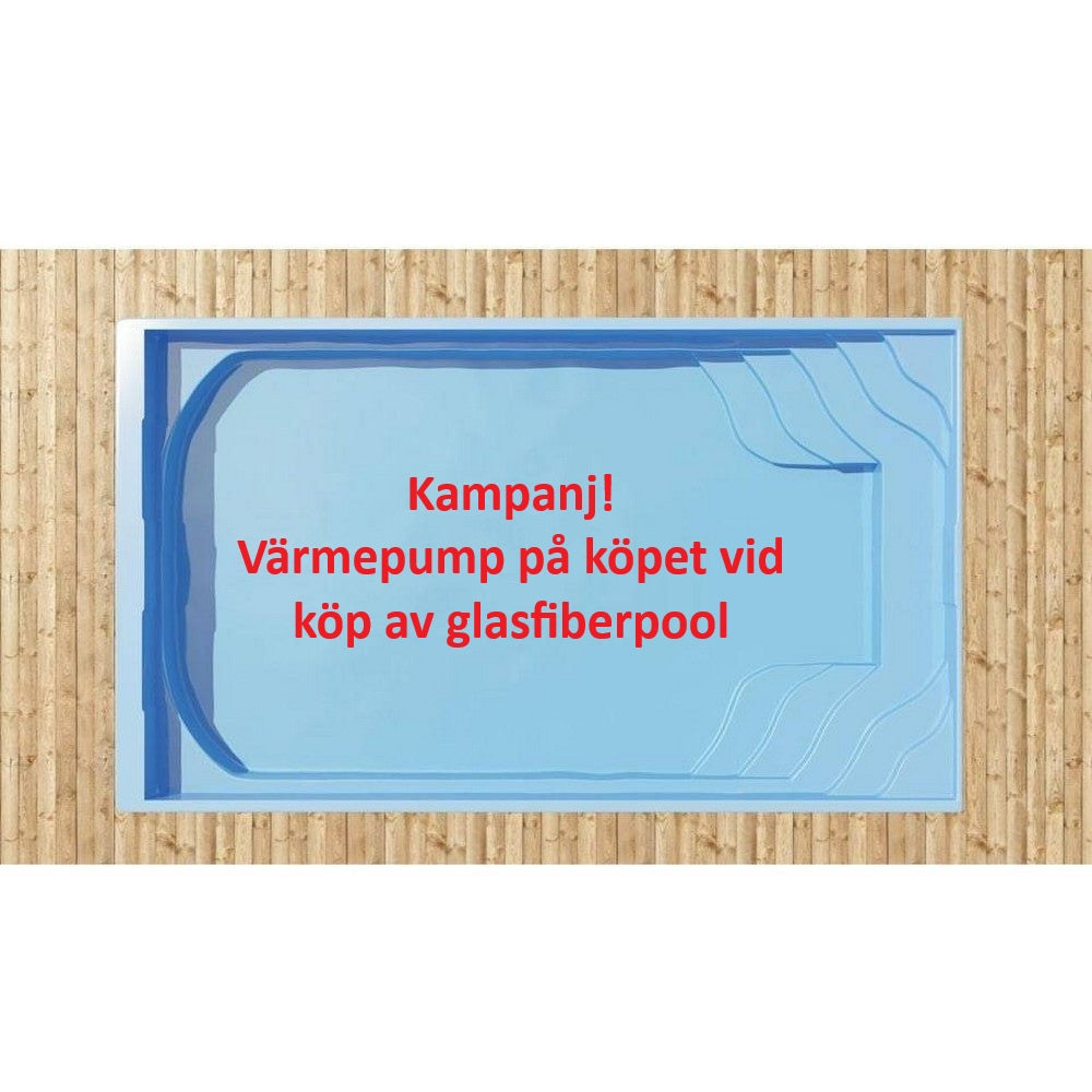 Fjordpool Glasfiberpool Dalarö 8,2x3,75x1,55m