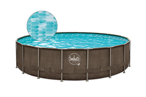 Pool med metallram Elite Ø 4,88 × 1,22 m Väv Mörk Double Väv