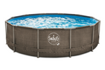 Pool med metallram Ø 3,66 × 0,91 m Wicker Double Väv
