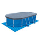 Oval Pool med metallram Elite 4,88 × 3,05 × 1,07 m med Filterpump 3,8 m³/h, Stege, Poolöverdrag och Underlag