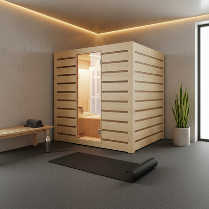 Holl's Eccolo Sauna 6 personer - Traditionel dampbadstue med LED og energibesparende isolering