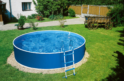 Stålväggspool Azuro 300 Ø 3,60 × 0,90 m Blå / Vit utan Filter med Centrumhål