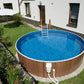 Stålväggspool Azuro VAR 402 DL Ø 4,60 × 1,20 m Wood utan Liner, Stege och Filter med Offsethål