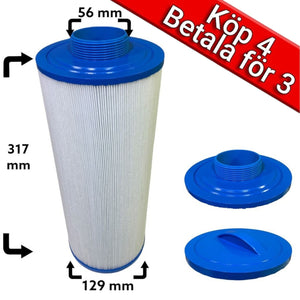 4-Pack spafilter till American Whirlpool, Artesian, Cal Spas, Jacuzzi, Marquis, Viskan 50ft