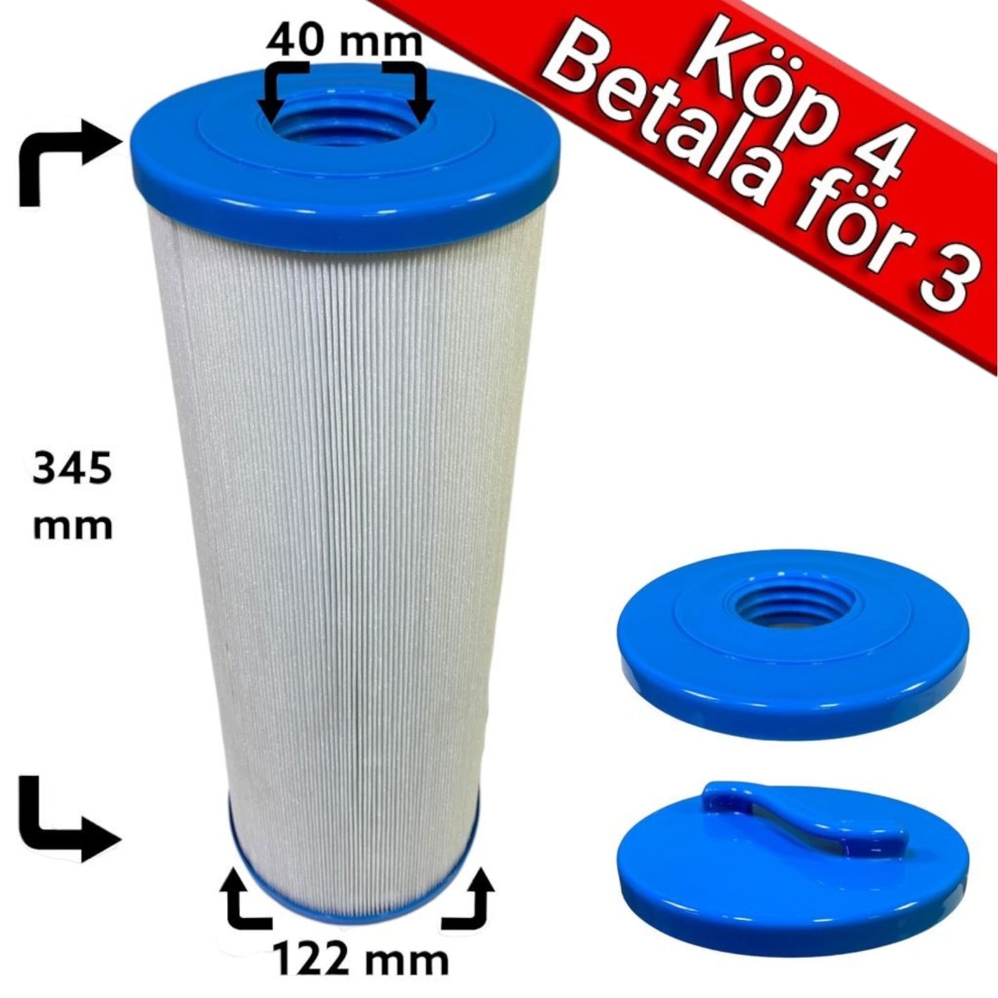 4-Pack spafilter till Aquavia spa, Arctic Spas, Norrlandspoolen, Svenska Bad, Swebad 50ft