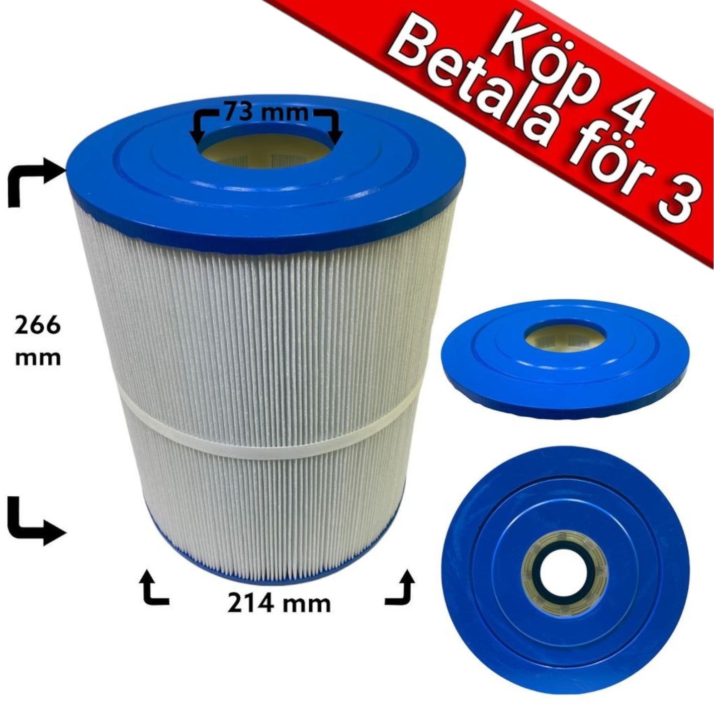 4-Pack spafilter till Caldera, Hotspring, Tiger River, Limelight 65ft
