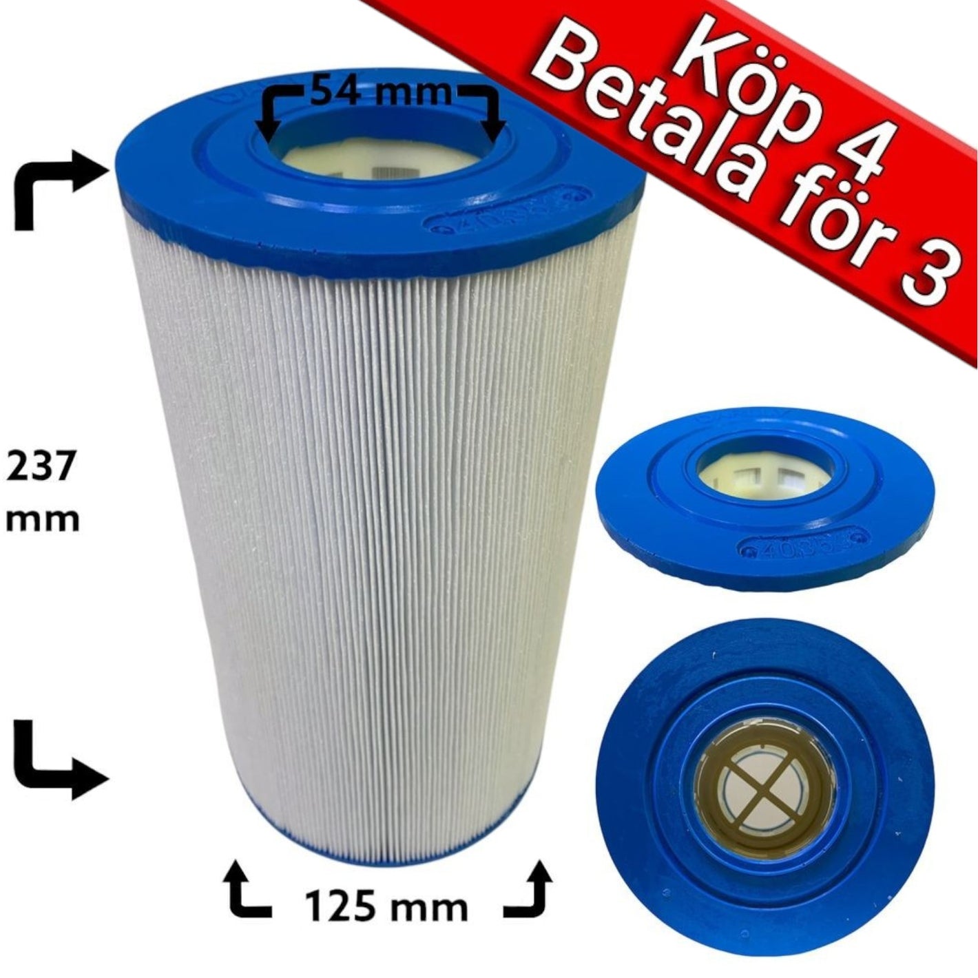 4-Pack spafilter till Artesian, Camargue, Hydropool, K-rauta, Wellis 35ft