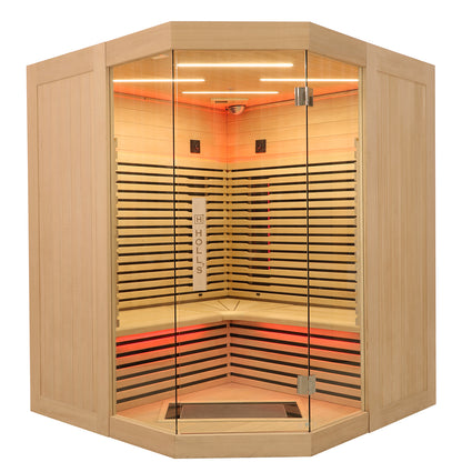 Holl’s Canopée Infraröd Bastu 3 Personer Hörnmodell – Triple Care Full Spectrum & Kromoterapi