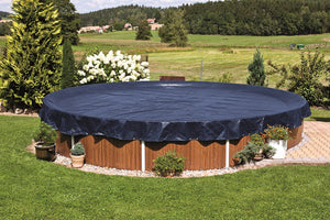 Poolöverdrag Premium Ø 6,4 m 125 g/m2 blå/svart