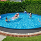 Stålväggspool Ibiza Oval 4,16 × 8,00 × 1,50 m Grå Stålvägg 0,75 mm Förberedd för Skimmer & Inlopp, med Bottenskenor,  Utan Toppskenor P1/P3
