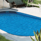 Stålväggspool Ibiza Oval 4,16 × 8,00 × 1,20 m Grå Stålvägg 0,6 mm Förberedd för Skimmer & Inlopp, med Bottenskenor, Utan Toppskenor P1/P3