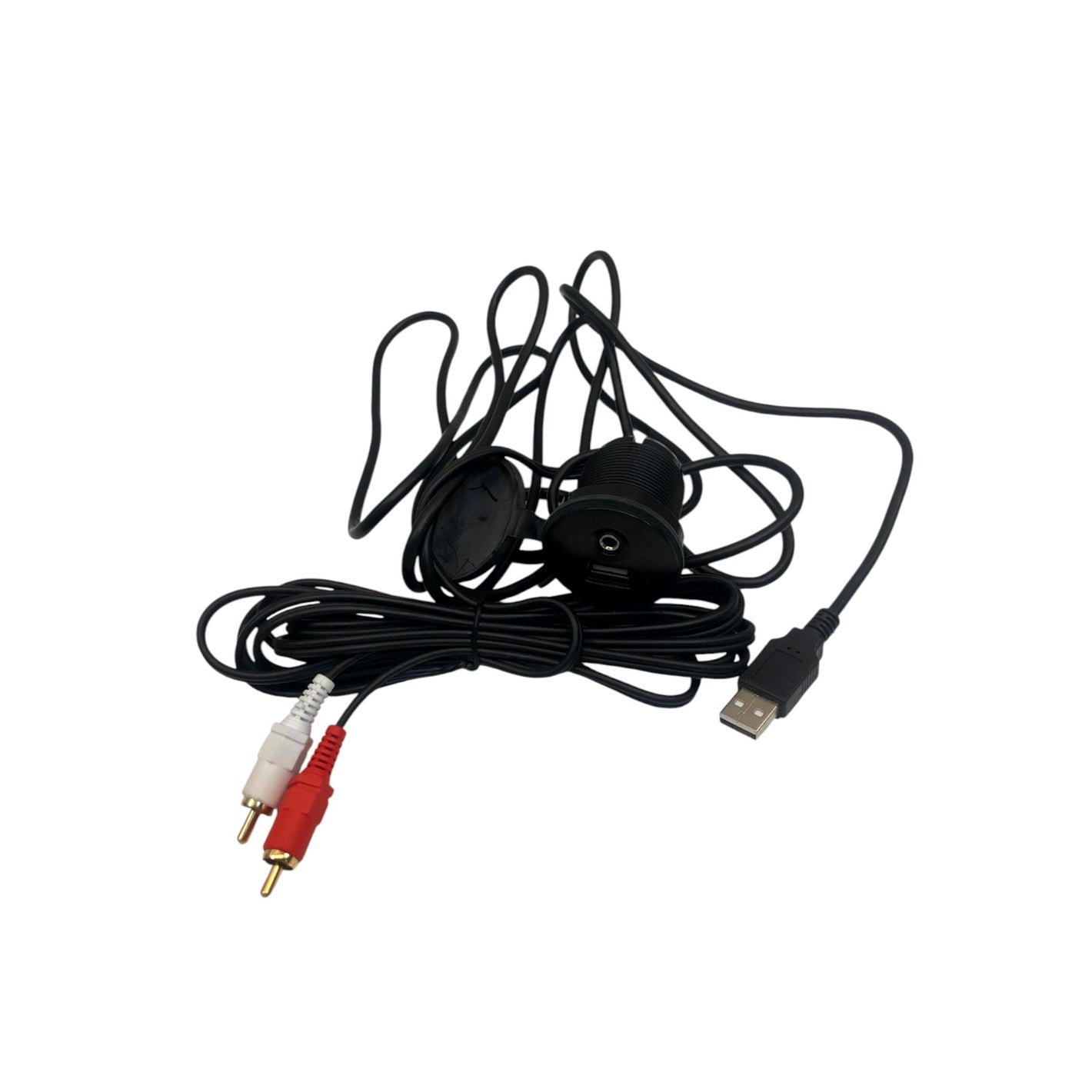 AUX/USB-port Panelmonterad multifunktionskabel för ljud/ström/USB-anslutning