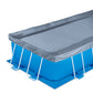 Rektangulär Pool med metallram 4,88 × 2,44 × 1,07 m med Filterpump 3,8 m³/h, Stege, Poolöverdrag och Underlag