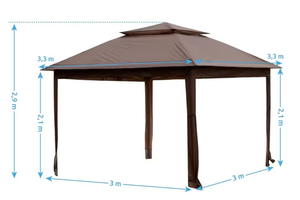 Vista Paviljong Brun 3×3 m