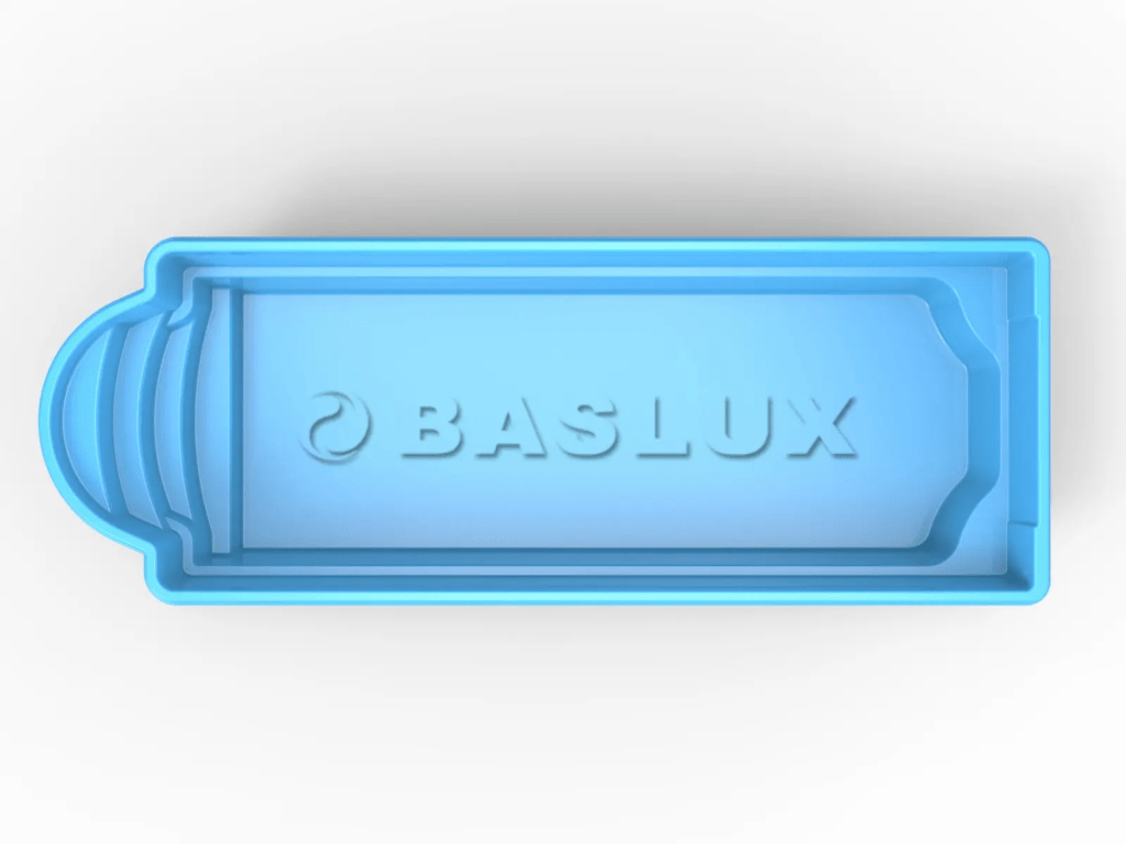 Glasfiberpool Flåsjön 8,10m x 3,16m x 1,40m