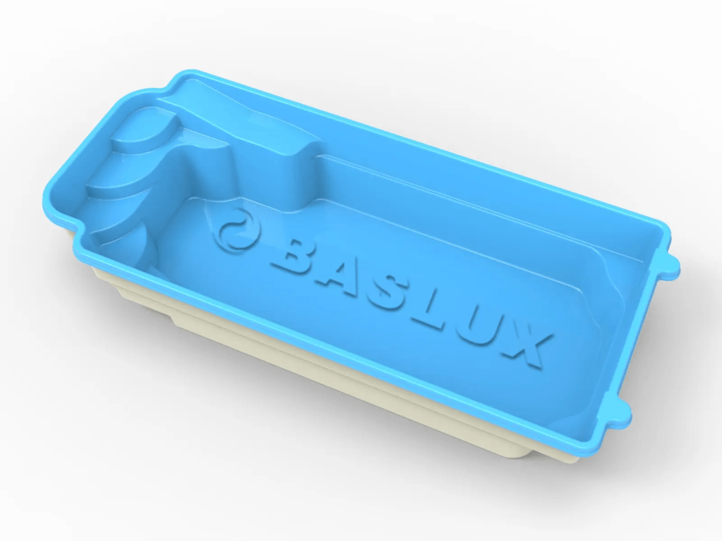 Glasfiberpool Usken 9,50m x 3,70m x 1,55m