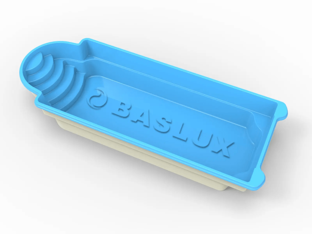 Glasfiberpool Sandsjön 9,00m x 3,70m x 1,55m