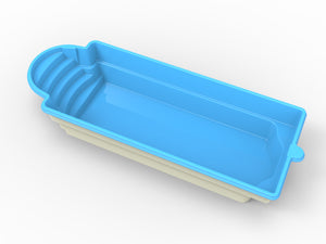 Glasfiberpool Ljusnan 7,90m x 3,20m x 1,55m