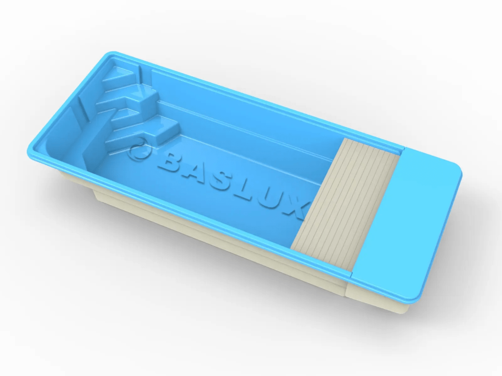 Glasfiberpool Storvindeln 7,80m x 3,20m x 1,50m