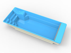 Glasfiberpool Översjön 8,80m x 3,50m x 1,50m