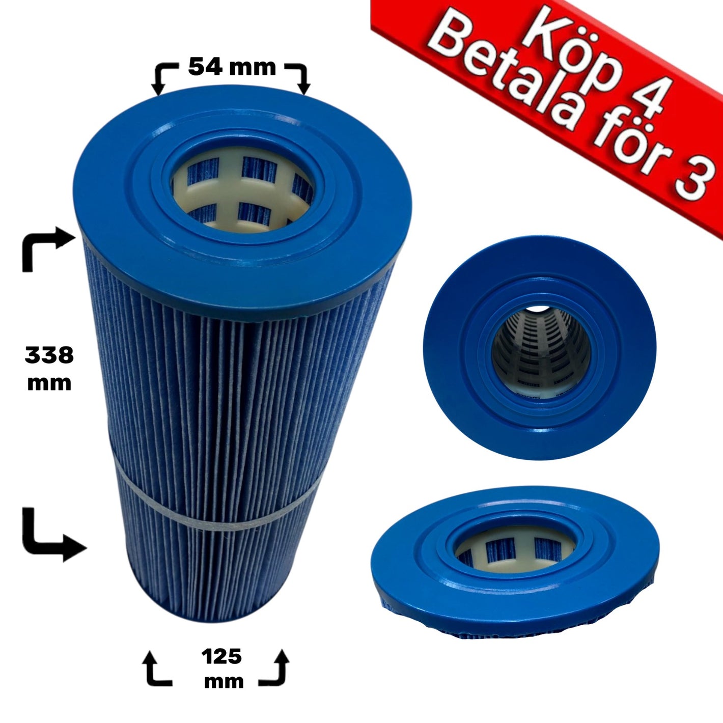 4-pack spafilter Microban till Artesian, Calspa, Denform, Nordic Hottub 25ft