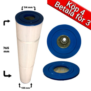 4-Pack spafilter till Coast Spas, Sun Spas, Sunrice, Waterway 135ft