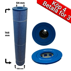 4-Pack spafilter Microban till Coast Spas, Sun Spas, Sunrice, Waterway 135ft
