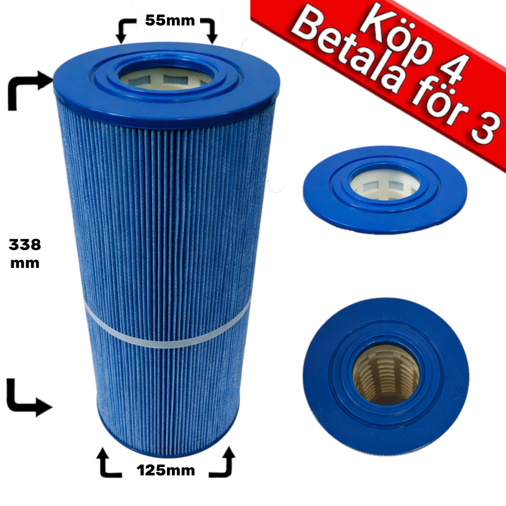 4-Pack spafilter Microban till Artesian, Calspa, Denform, Nordic Hottub 50ft
