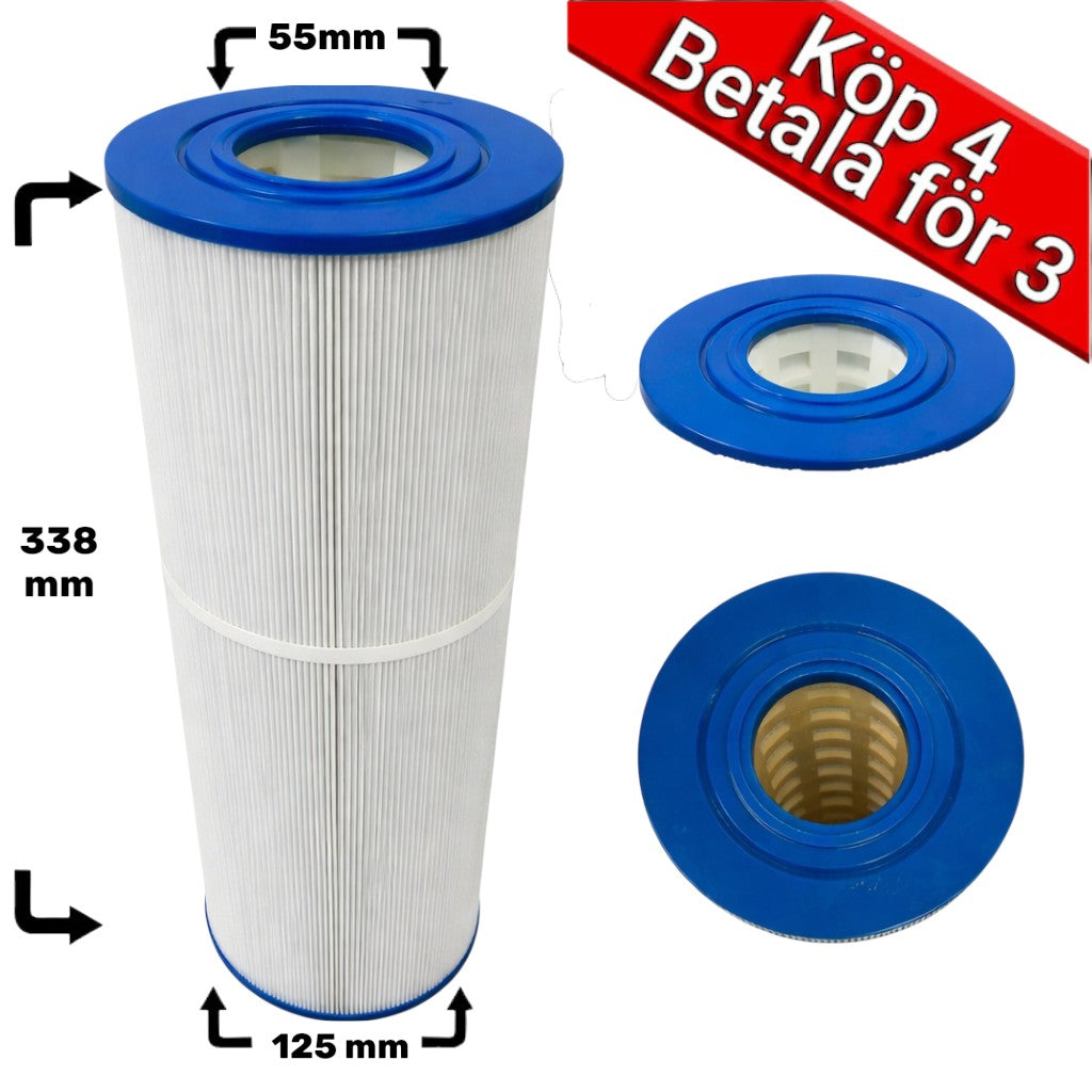 4-Pack spafilter till Coast Spas, Folkpool, Hydropool, Novitek, Viskan, Wellis 50ft