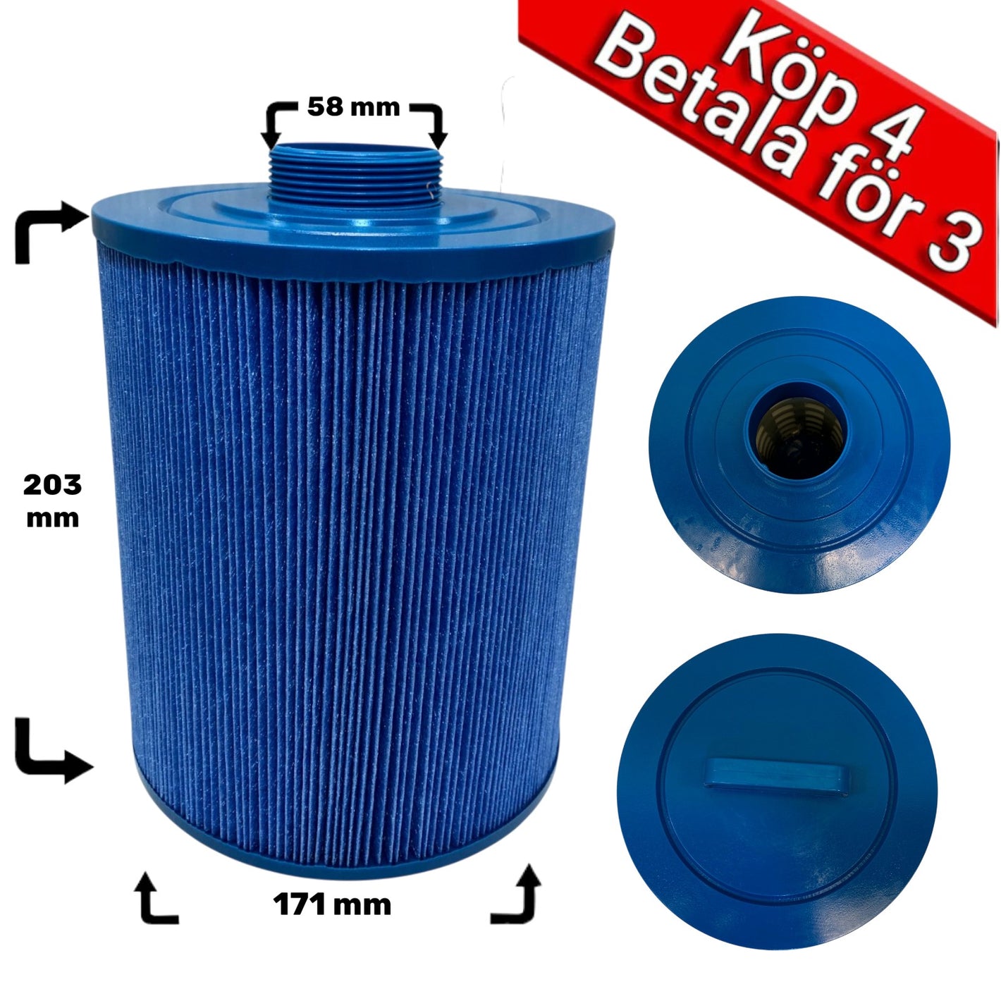 4-Pack spafilter Microban till Artesian, Garden spas, Master Spa, Trademax, Vita Spa 50ft