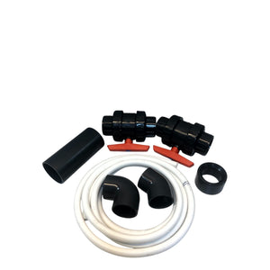 Komplett rör- och slangkit till Jet-Swim Certikin, pvc slang 3m Inv: 15mm Utv: 20mm, ventil 63mm, övergång 90-63mm