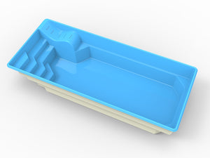 Glasfiberpool Saggat 8,00m x 3,50m x 1,50m