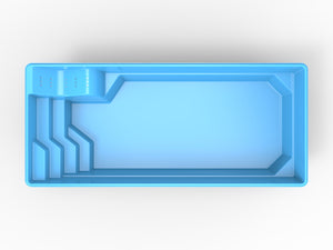 Glasfiberpool Saggat 8,00m x 3,50m x 1,50m