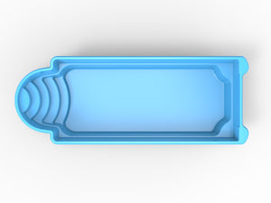 Glasfiberpool Sandsjön 9,00m x 3,70m x 1,55m