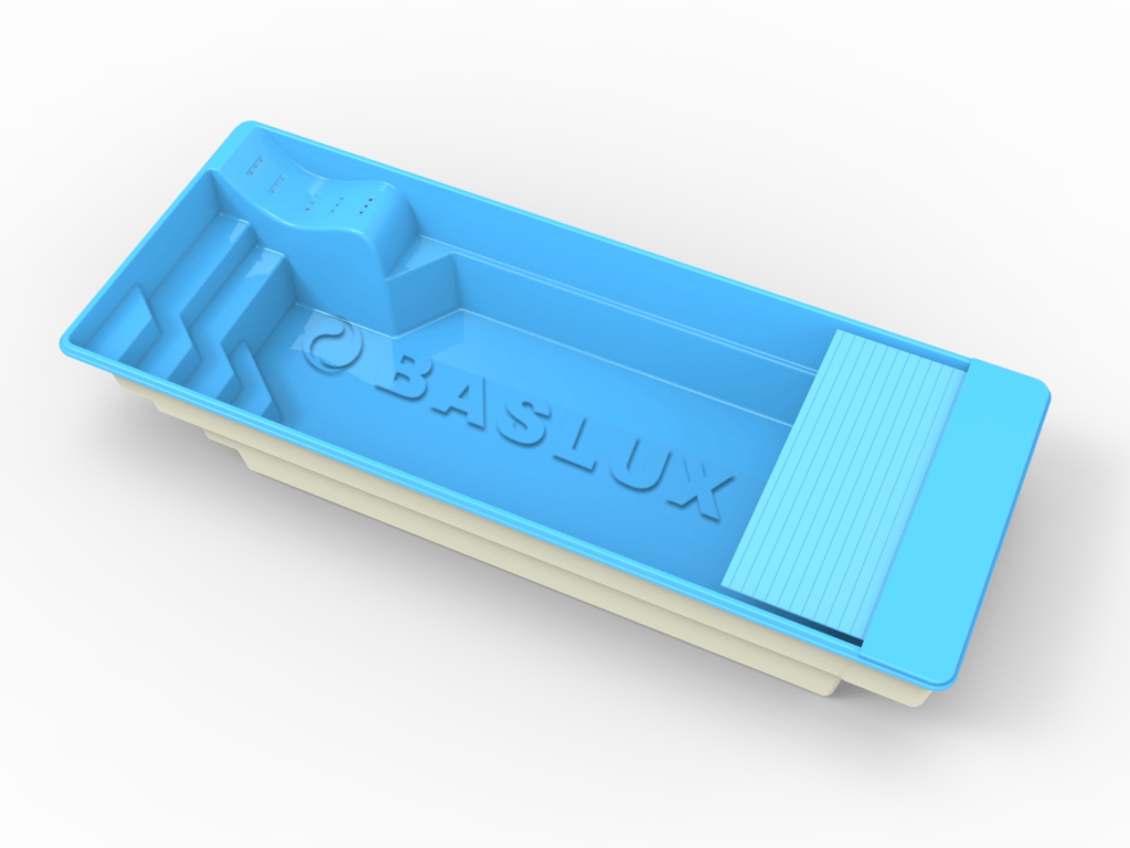 Glasfiberpool Översjön 8,80m x 3,50m x 1,50m