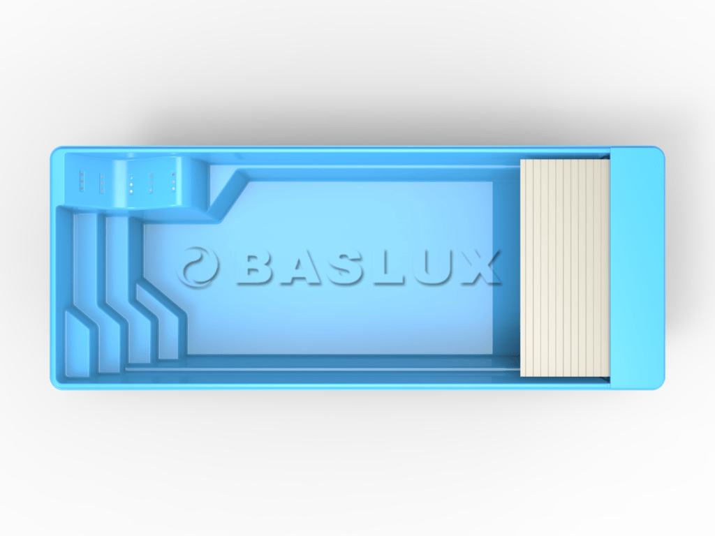 Glasfiberpool Översjön 8,80m x 3,50m x 1,50m