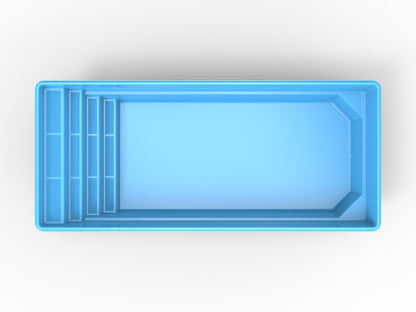 Glasfiberpool Tisjön 8,00m x 3,20m x 1,30m