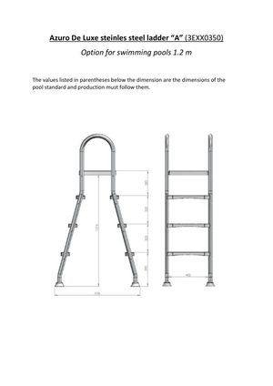 Stege för pool Mountfield Azuro De Luxe rostfri stål "A" För pool upp till 1,2 m