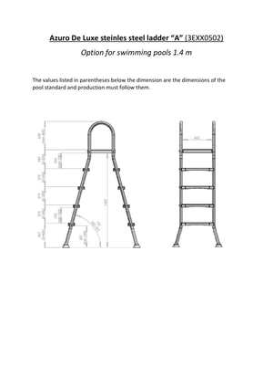 Stege för pool Mountfield Azuro De Luxe rostfri stål "A" För pool upp till 1,4 m