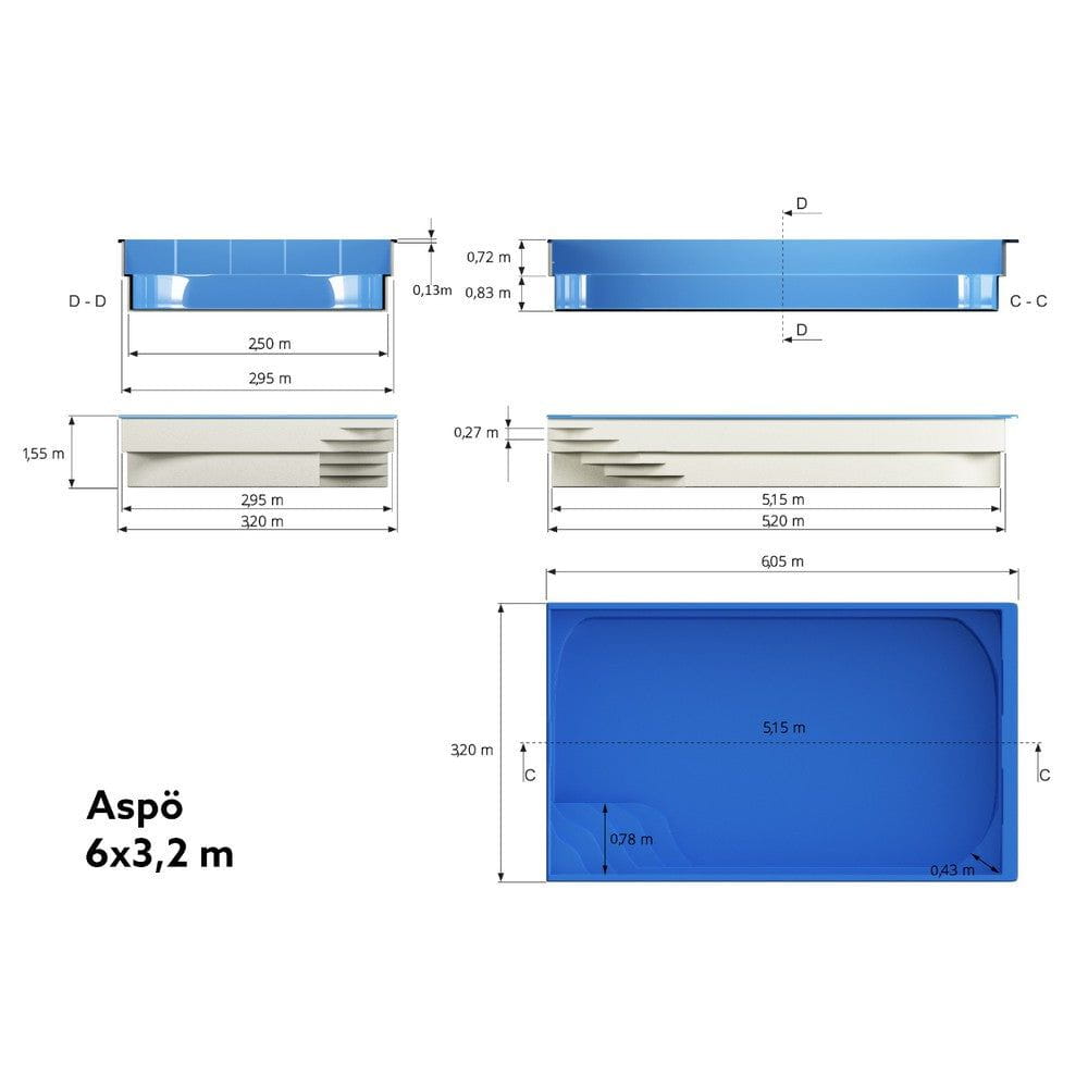 Fjordpool Glasfiberpool Aspö SKU EAN