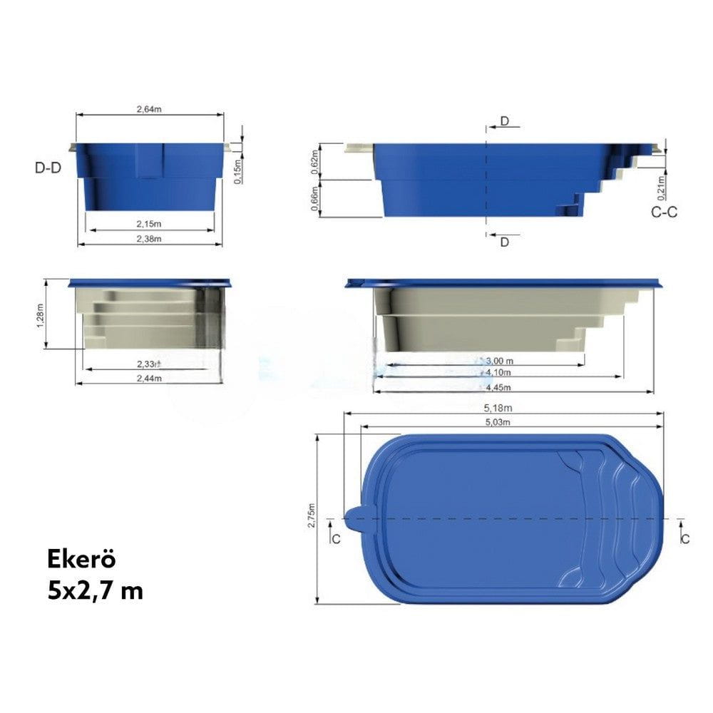 Fjordpool Glasfiberpool Ekerö SKU EAN