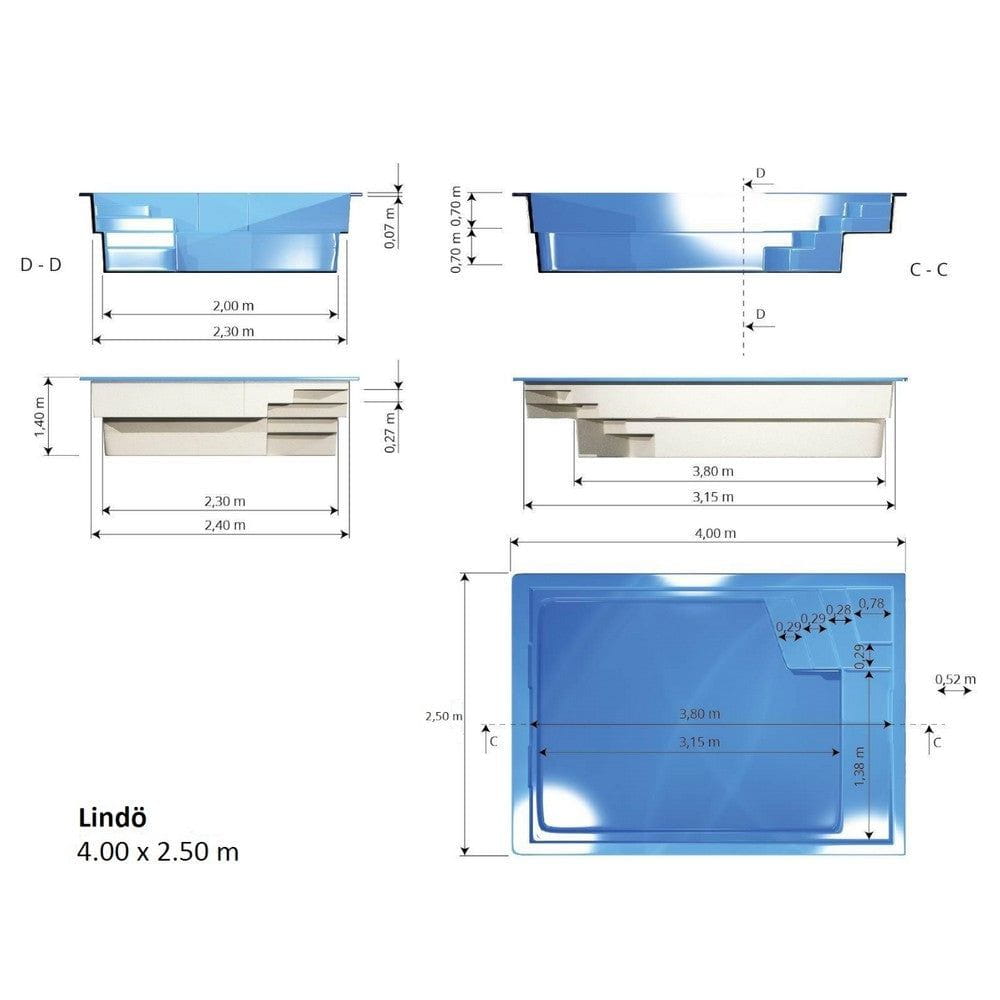 Fjordpool Glasfiberpool Lindö SKU POE-BPK802514 EAN