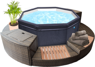 NetSpa Octopus 4–6 Personer Semi-Rigid Spa med Møbler & Omramning