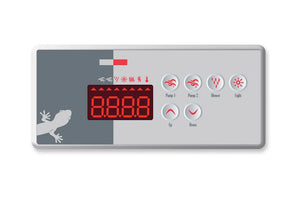 Display Gecko TSC-35-GE1 med etikett