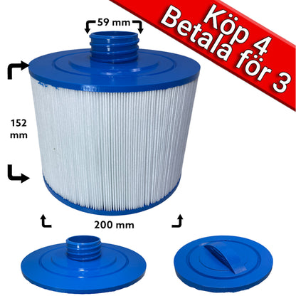 4-pack Spafilter som passar b.la. Beachcomber, Bullfrog Spas, Caldera, Canadian spas, Villeroy & Boch, Svenska Bad, K-Rauta 4 för 3